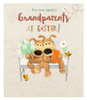 Boofles Sitting on Bench Special Grandparents Easter Card