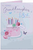 Roses Pearl Diamante Lovely 18th Granddaughter Birthday Card