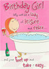 Lady of Leisure Humorous Giggles Girl Birthday Card