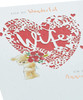 For My Wonderful Wife Laser Cut Red Heart Design Anniversary Card