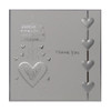 Pack of 5 Luxury Silver Foiled Embossed Heart Design White Thank You Cards