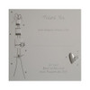 Pack of 10 Luxury Silver Foiled Wedding Gift Thank You Cards - Cake & Hearts