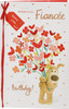 Cute Design And Big Bouquet Of Flowers Boofle Fiancée Birthday Card