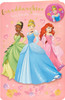 Disney Princess Cinderella Ariel Tiana Granddaughter Birthday Card With Badge 