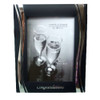 Congratulations Black and Silver Wave Photo Frame