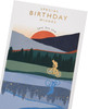 Cyclist & Sunset Design Birthday Card