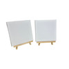 Pack of 6 20x20cm Canvas and Wooden Easel Sets