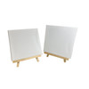 Pack of 6 20x20cm Canvas and Wooden Easel Sets