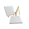 Pack of 48 20x20cm Canvas and Wooden Easel Sets