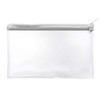 Pack of 12 Janrax 8x5" White Zip Clear Exam Pencil Cases