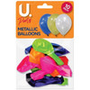 12 x Pack of 10 Assorted Coloured Metallic Balloons