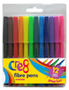12 x Pack of 12 Coloured Fibre Pens