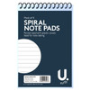 12 x Pack of 5 5"x3" 34 Sheets Spiral Note Pads