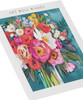 Floral Painted Design Get Well Soon Blank Card