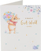 Flower Design Winnie The Pooh Get Well Soon Card