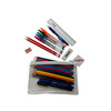 Pack of 6 Stationery Filled White Zip 8x5" Pencil Cases with Colouring Pencils