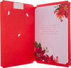 Red Heart Floral Traditional Heart Design with Heartfelt Verse Wife Christmas Card