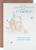 Forever Friends Embossed Illustrated Design Baby Boy 1st Birthday Card