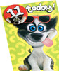 Wacky Dog Design with Badge 11th Birthday Card