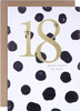 Contemporary Text Based Polka-dot Design 18th Birthday Card