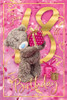 Bear Holding Gift 3D Holographic 18th Birthday Card