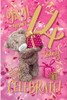 Bear And Pink Spotty Gift 14th Birthday Card