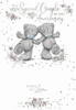 Special Couple Bears Holding Hands Anniversary Card