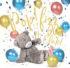 Bear With Champagne Pop Fizz Clink Photo Real Birthday Card