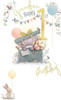 Bear Inside Gift Box Grandson 1st Birthday Card