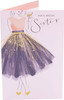 Pretty Dress Design Sister Birthday Card