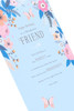 Pink & Blue Floral Design Friend Birthday Card