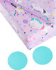 Unicorn Design 2 Sheets of Wrapping Paper & 2 Tags