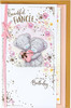 Bears Holding Heart Beautiful Fiancee Birthday Card