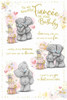 Bears With Stacked Presents Storyboard Fiancée Birthday Card