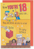 Witty Cartoon Design 18th Birthday Card for Him/Her/Friend