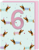 Sausage Dog Embellished 6th Birthday Card