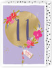 Contemporary Blooming Fun! Girl 11th Birthday Card