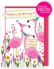 Today Is All About You! Flamingo Frenzy! Hand-Finished Birthday Card