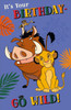 Disney Simba Pumbaa Timon Lion King Birthday Card