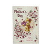 Teddy Wearing Flower and Holding Gift Mother's Day Card