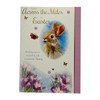 Across The Miles Cute Rabbit Floral with Butterfly Design Easter Card