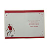 A Man In Red White Soccer Uniform Customized Male Birthday Card