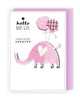 Elephant With Balloons Birth Of New Baby Girl Congratulations Card
