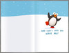 Crackers Funny Penguin Design Mum and Dad Christmas Card