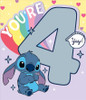 Unique Stitch Design For Girls 4th Birthday Card