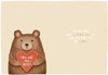 Fluffy Bear with Heart Design Thank You Teacher Card