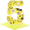 Bright Yellow Design Age 5 Birthday Card