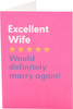 Funny Pink Review Design Wife Birthday Card