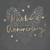 Heart Design Contemporary Luxury Foiled Husband Anniversary Card