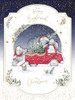 Bears With Truck And Xmas Tree Boyfriend Luxury Boxed Handmade Christmas Card